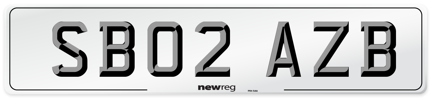 SB02 AZB Number Plate from New Reg
